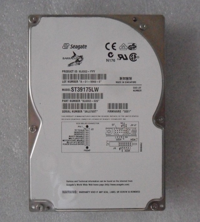 Seagate Barracuda 18LP ST39175LW 9.1GB 7200 RPM 68 pin Internal Hard Drive